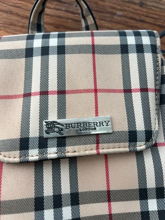 Burberry Beige Black Red Nova Check Mini Backpack - Picture 7 of 8